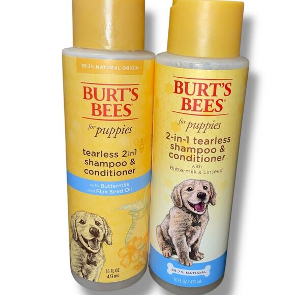 Burts Bees Puppies Natural Tearless 2 in 1 Shampoo Conditioner 16 oz Lot 2 - Picture 4 of 12